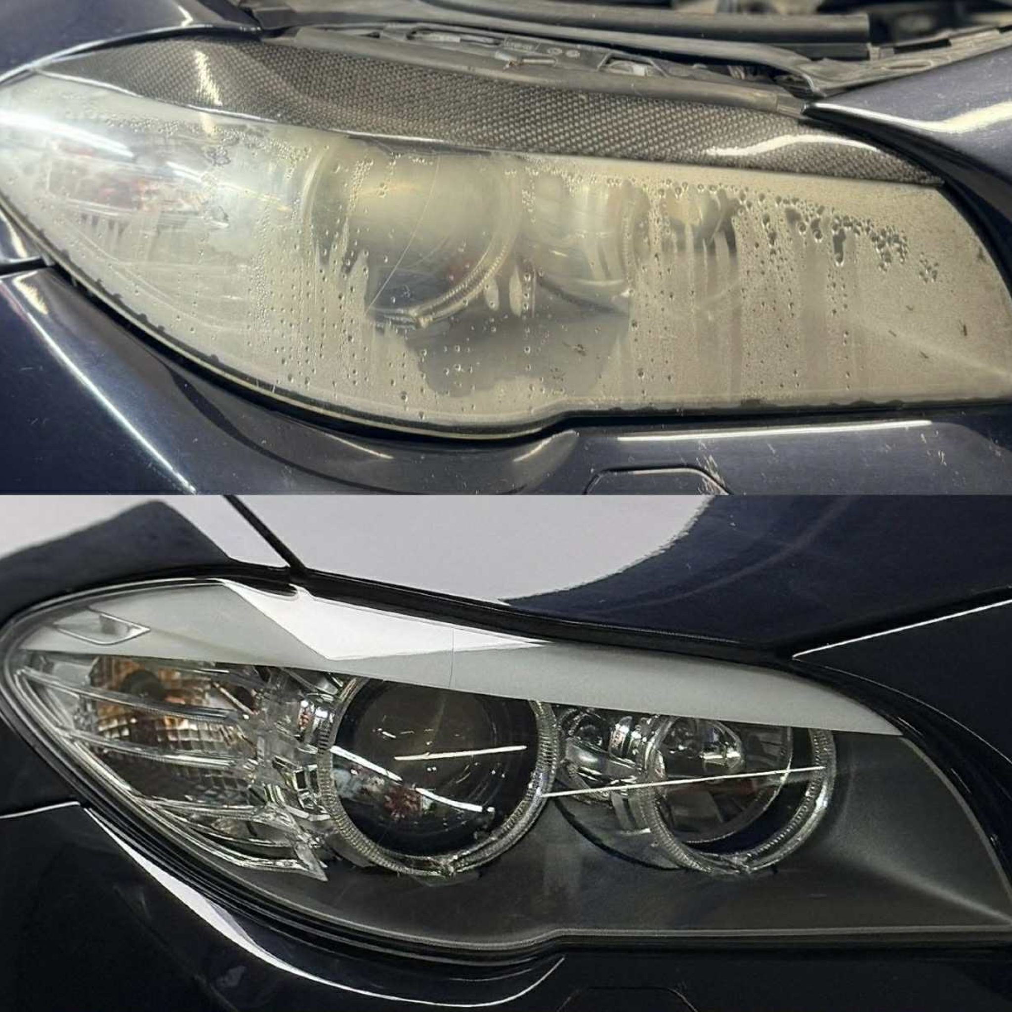 Headlight lens and lighting repair before and after in Dublin